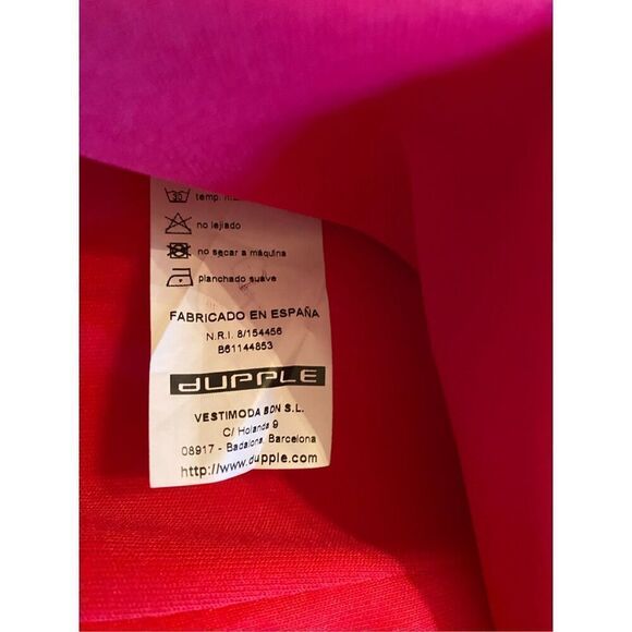 Formal Gown One Shoulder Hot Pink Peplum Made in Spain Sz. S - Picture 14 of 14